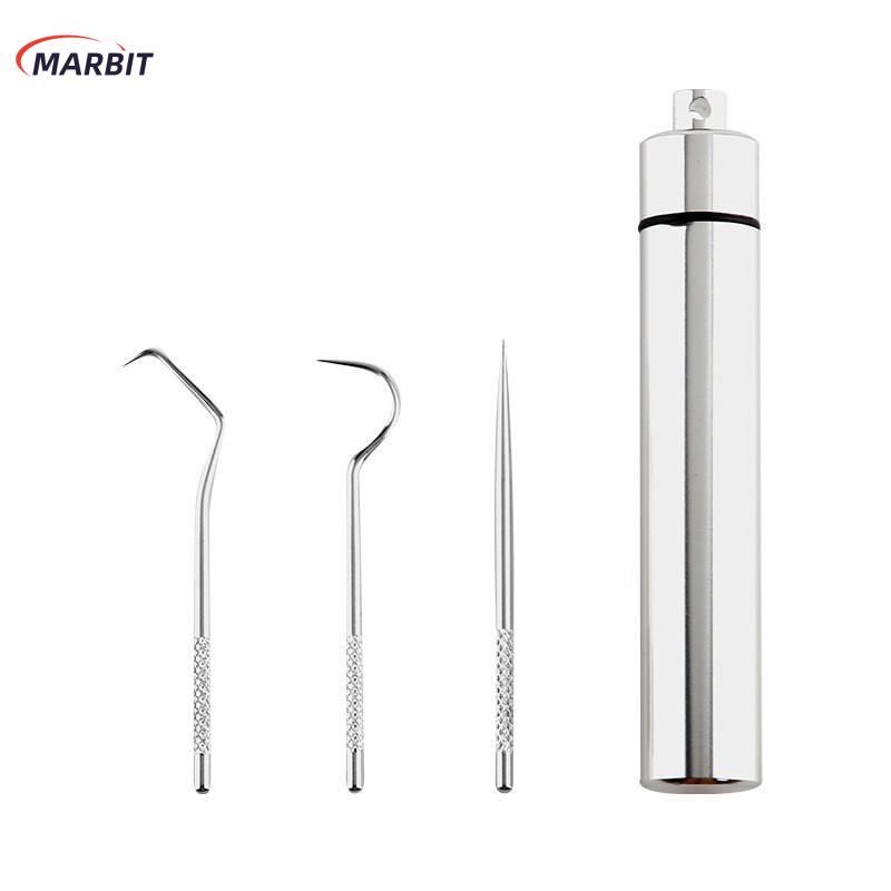 MARBIT ชุดไม้จิ้มฟันสแตนเลสแบบใช้ซ้ำได้ไม้จิ้มฟันขัดฟันแบบพกพาทำความสะอาดช่องปาก ราคา 48 บาท*ส่งฟรี