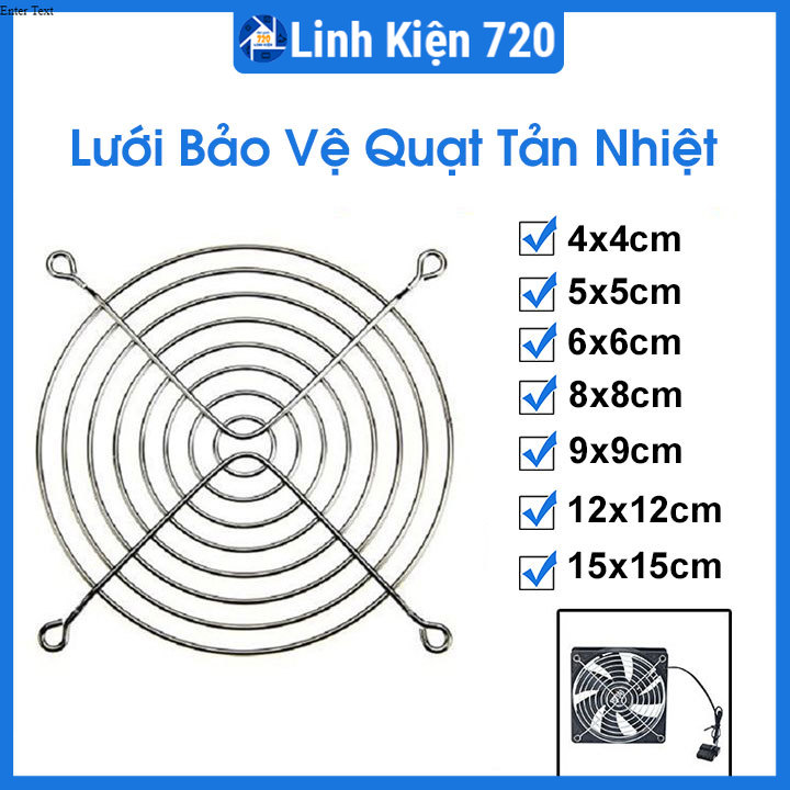 Lưới bảo vệ quạt tản nhiệt vuông 4x4cm / 5x5cm / 6x6cm / 8x8cm / 9x9cm / 12x12cm / 15x15cm