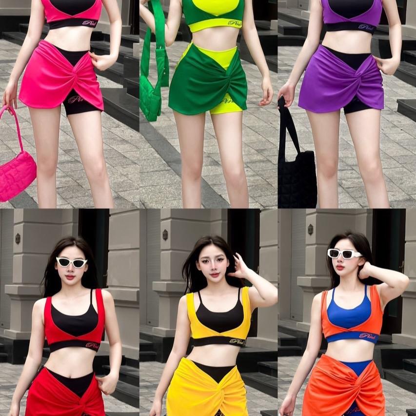 Set quần giả váy 2 lớp mix bra siêu xinh dành cho chị em Nữ Women