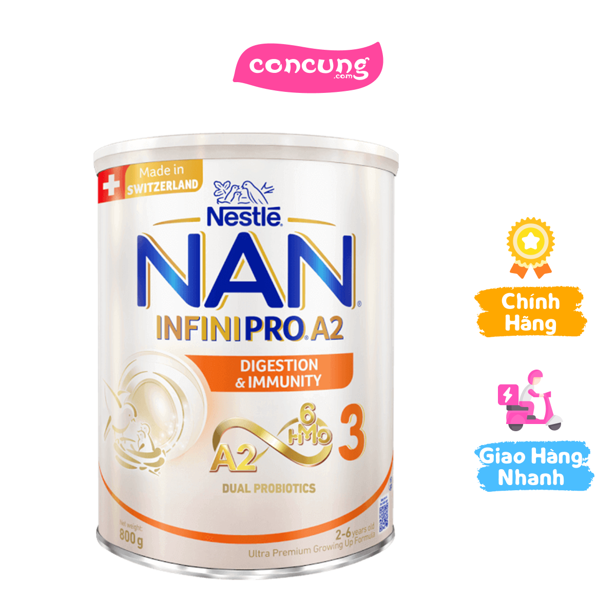 SPDDCT Nestlé NAN InfiniPro A2 3 800g (2-6 tuổi) (6HMO)