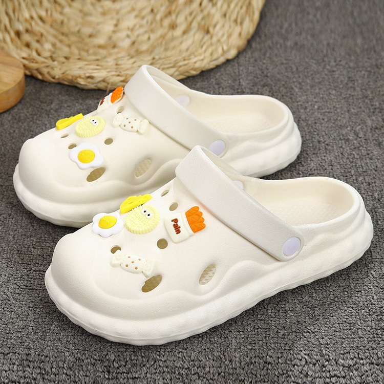 2024 Mới Croc Giày Áo Khoác Nữ Đế Dày Thời Trang Ở Nhà Giày Sandal Croc Đế Mềm Cho Nữ