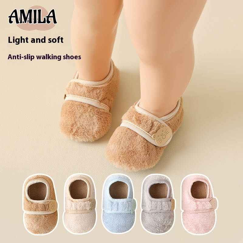 Amila giày cho trẻ mới biết đi bé dễ thương Vớ Phòng Dày có đế mềm chống trượt giày cho trẻ mới biết đi ấm