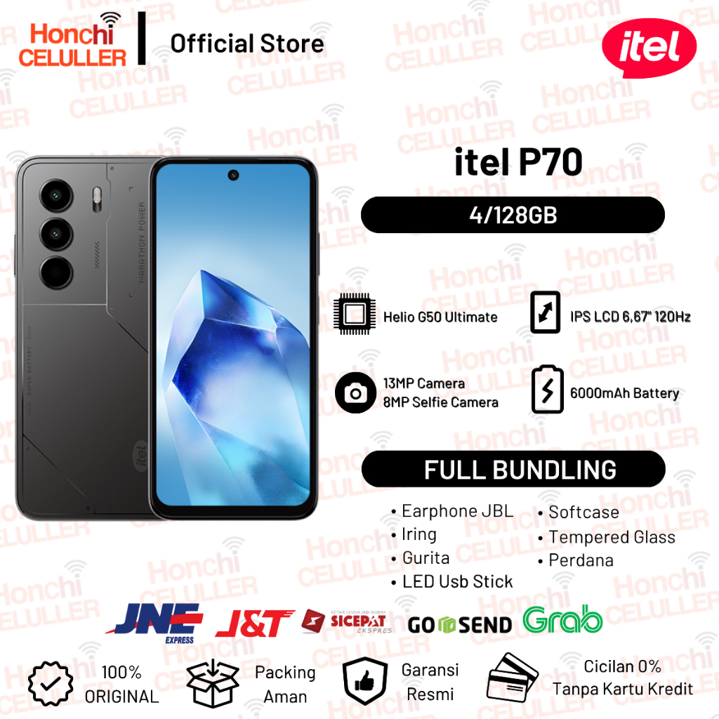 Itel P70 RAM 4/128GB - Big Battery 6000mAh - 6.67"HD + Sunlight Display 90hz - Helio G50 ULTIMATE Garansi Resmi itel Indonesia Harga  2,299,000 Ringgit*Penghantaran Percuma