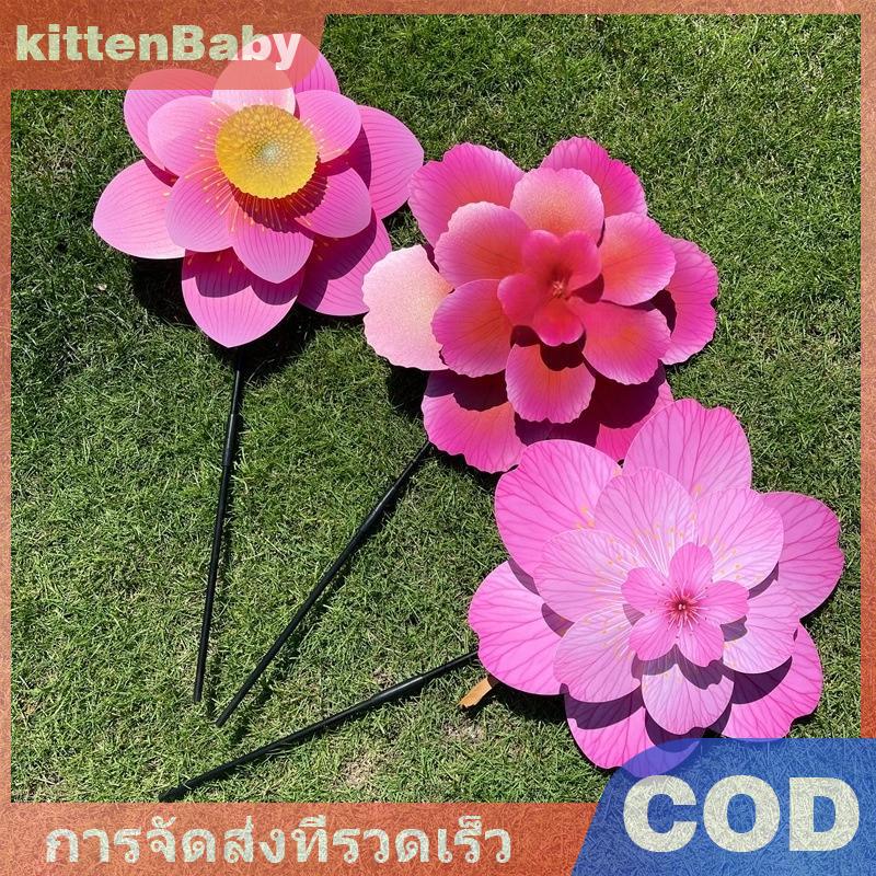 kittenBaby เสากังหันลมรูปดอกซากุระสองชั้น1ชิ้นแบบยืนหมุนได้ดอกไม้ตกแต่งสวน ราคา 48 บาท*ส่งฟรี