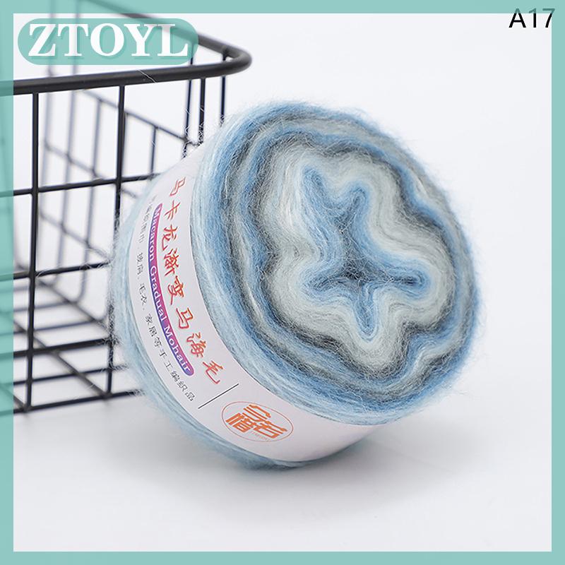 ZTOYL Gradient Đầy Màu Sắc Mohair Nhiều Màu Cầu Vồng Sợi 165 Mét Dệt Tay Sợi Mềm Cho Đan Crochet Áo Len Áo Khoác