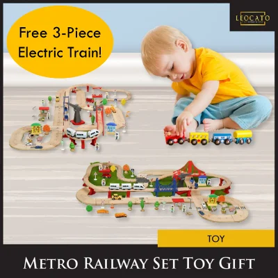 Electric Train Track Set Magnetic Educational Slot Brio Railway Wooden Train Track Station Toy Gifts