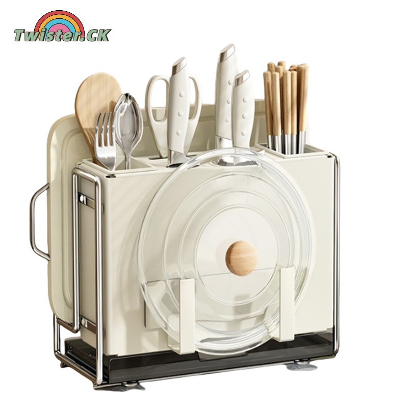 Kitchen Knife Holder Multifunctional Carbon Steel Knife Cutting Board Pot Lid Storage Organizer For Kitchen Dining Room ราคา 802 บาท*ส่งฟรี