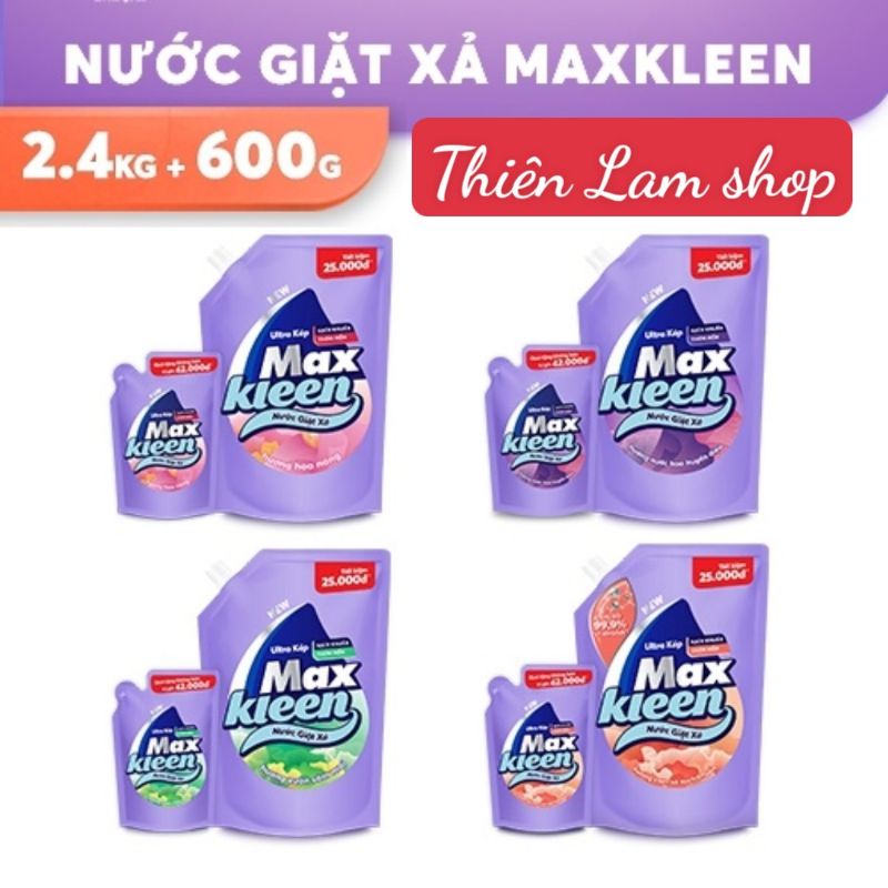 Maxkleen Laundry Detergent, 2.4kg Bag, Comes with a Random 600g Bag