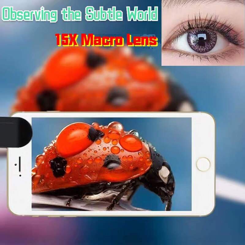 2023new tokohansun 4K HD 15x ống kính macro cho điện thoại thông minh chống méo 0.6x Ống kính góc rộng kính quang học camera điện thoại di động lente Kit