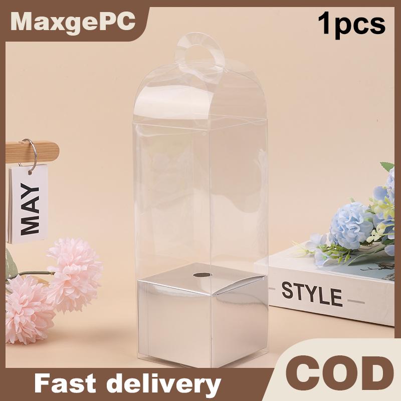 MaxgePC 1 5PCS Valentine cầm tay hộp hoa trong suốt PVC hoa sắp xếp Hộp hoa hồng Hộp Hoa duy nhất bó hoa Bao bì hộp