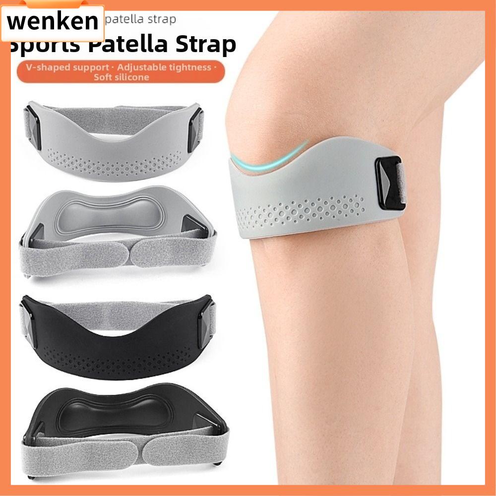 WENKEN Hỗ trợ đầu gối Dây đai đầu gối cho gân bánh chè Bảo vệ cố định Silicon Đai hỗ trợ giảm đau đầu gối Di động Độ đàn hồi cao Dây đeo đầu gối Patella Phụ nữ Nam giới