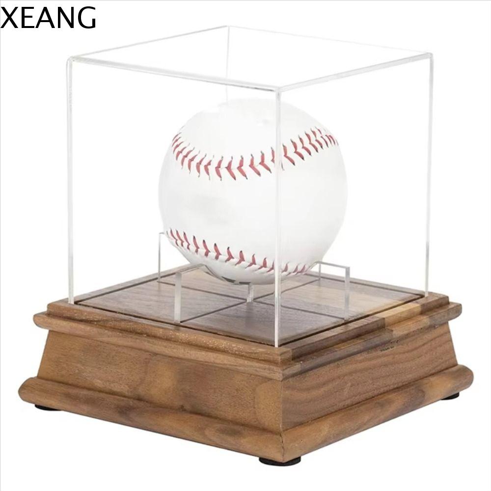 XEANG Khối Acrylic Hộp bóng chày Giá đỡ bóng Chống bụi Hộp trưng bày bóng chày Món quà tuyệt vời Rõ ràng Giá đỡ bóng chày Bóng có chữ ký