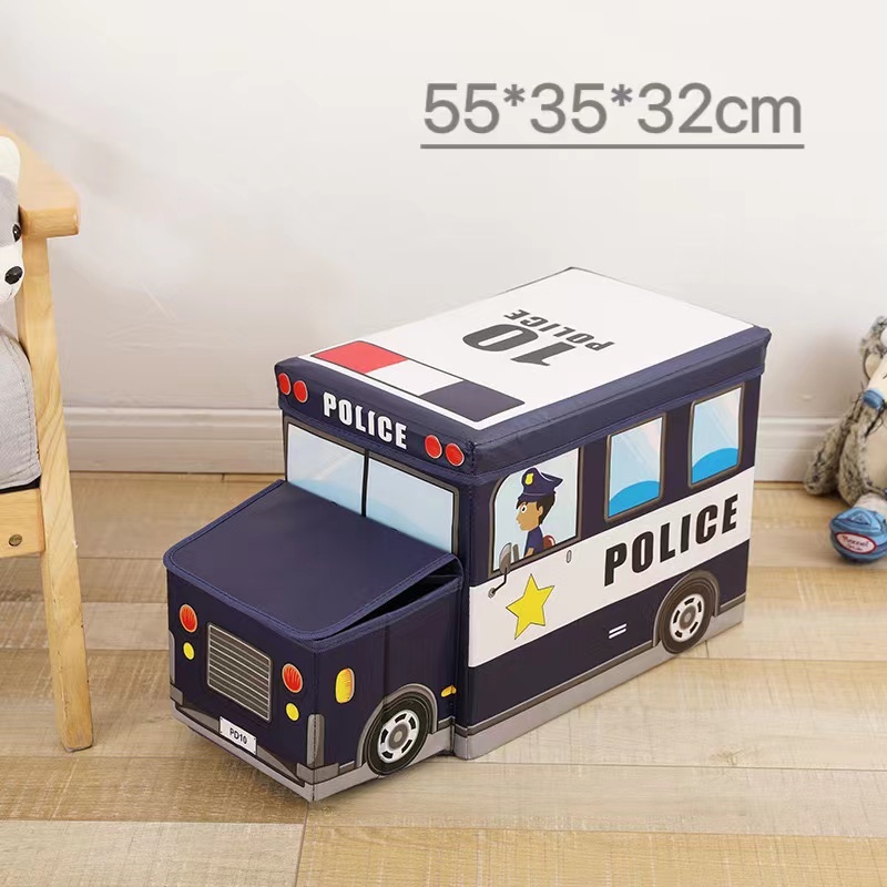 kids storage box chair kids stool ottoman foldable storage bus children clothes organizer toy Box