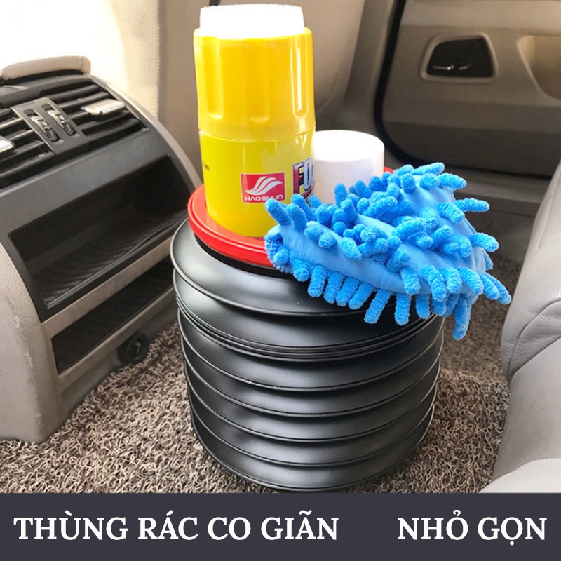 Thùng rác co giãn mini để trên ô tô – dung tích 4 lít