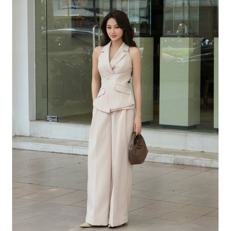 Joven set quin áo gile phối quần tây ống đứng thanh lịch