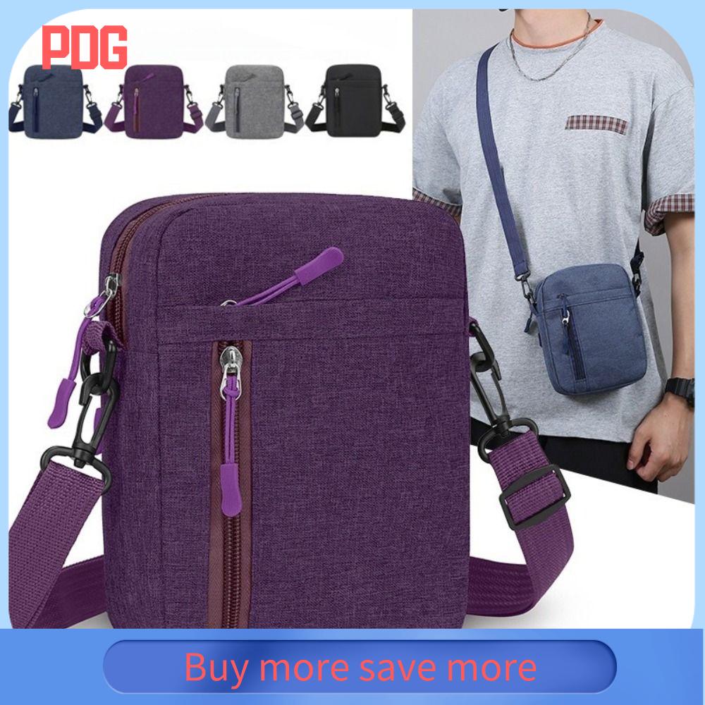 PDG Màu sắc đồng nhất Túi đeo vai nam Nhiều túi Nylon Túi đeo chéo Thời trang Nhẹ Túi điện thoại du lịch