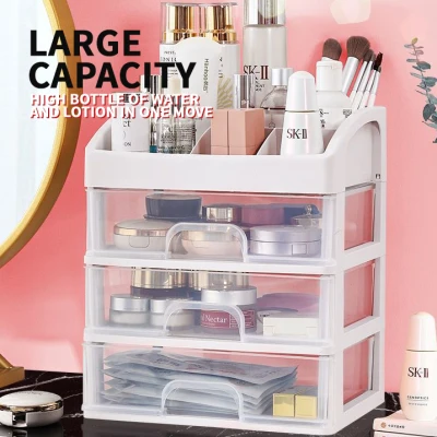 SHIMOYAMA Desktop cosmetics and skin care products Stationery storage box Drawer cabinet jewelry finishing storage box Plastic storage box 3 layers and 2 layers
