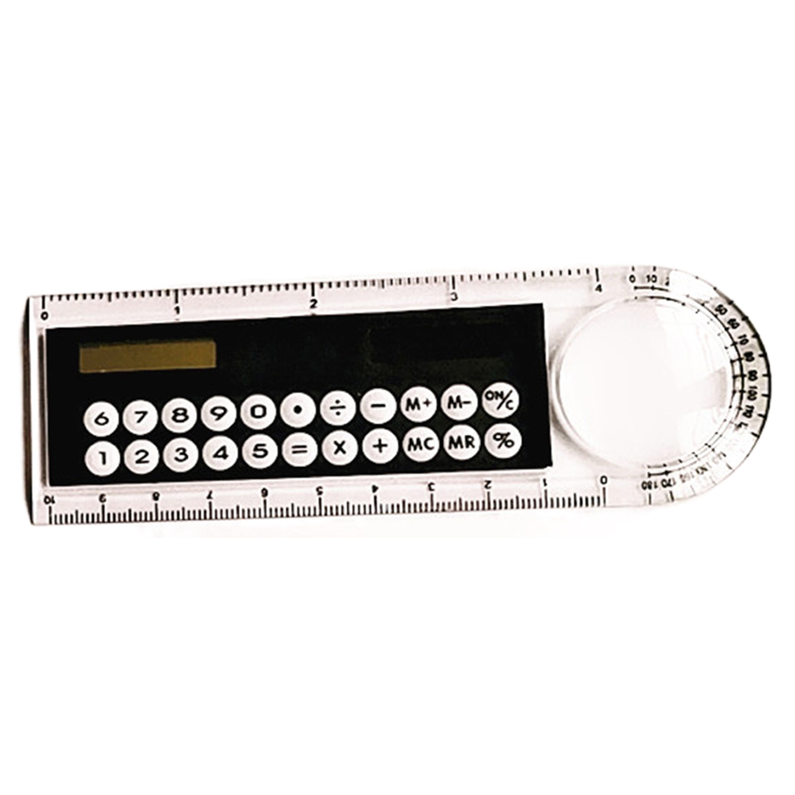 Solar Ruler Calculator Multifunctional Large Display Screen Stationery 3 in 1 10cm Length Solar Card Ruler for School Solar Ruler Calculator