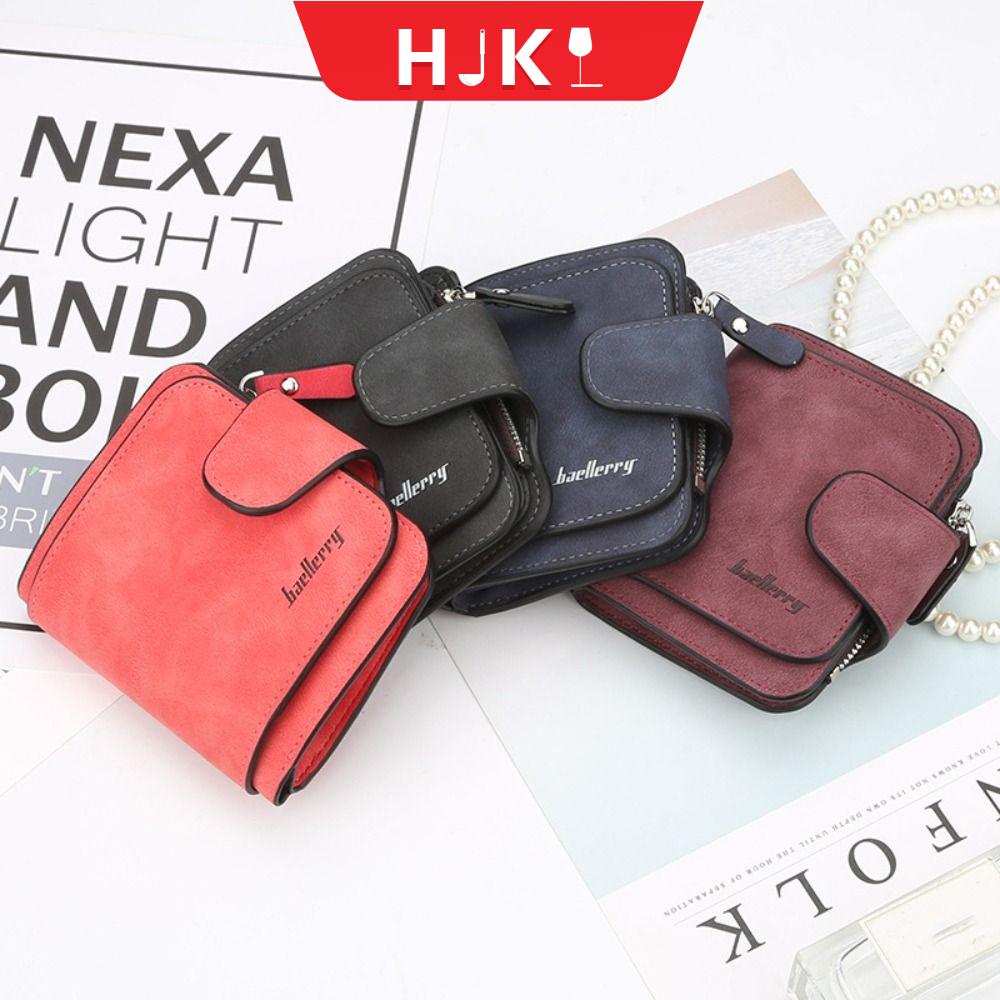 HJKL Siêu mỏng Ví ngắn nữ Ví Phong cách Hàn Quốc Ví đựng thẻ bằng da PU Thường ngày Nhiều khe cắm Túi đựng thẻ gấp Phụ nữ