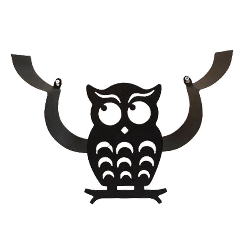 2X Owl Decorative Toilet Paper Holder - Free-Standing Bathroom Tissue Storage Black Wall Mounted Roll Tissue Shelf