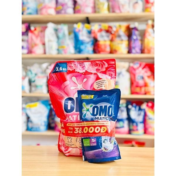 Nước giặt Omo cửa trên Hương Hoa Hồng Ecuador 36kg - Tặng kèm nước giặt Omo cửa trước 412g