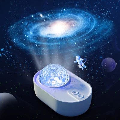 Starry Sky Projector Night Light Spaceship Lamp Galaxy LED Projection Lamp Bluetooth Speaker For Kids Home Party Decor Dropship