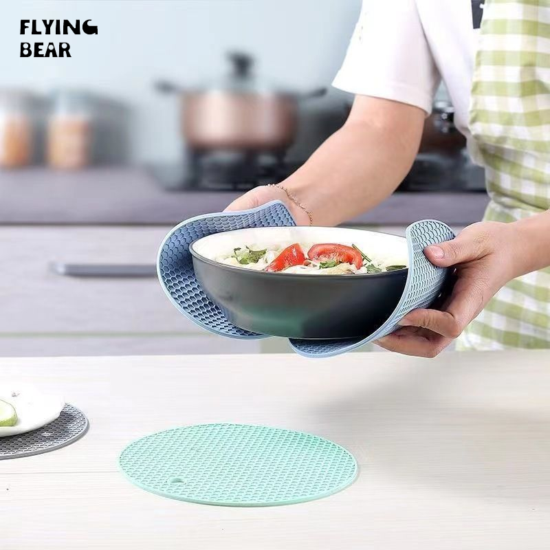 Bay gấu bền chịu nhiệt độ cao Silicone tổ ong Mat Non-Slip Vòng Coaster cho nồi và chảo dễ lau chùi phụ kiện nhà bếp trong nhiều sắc thái