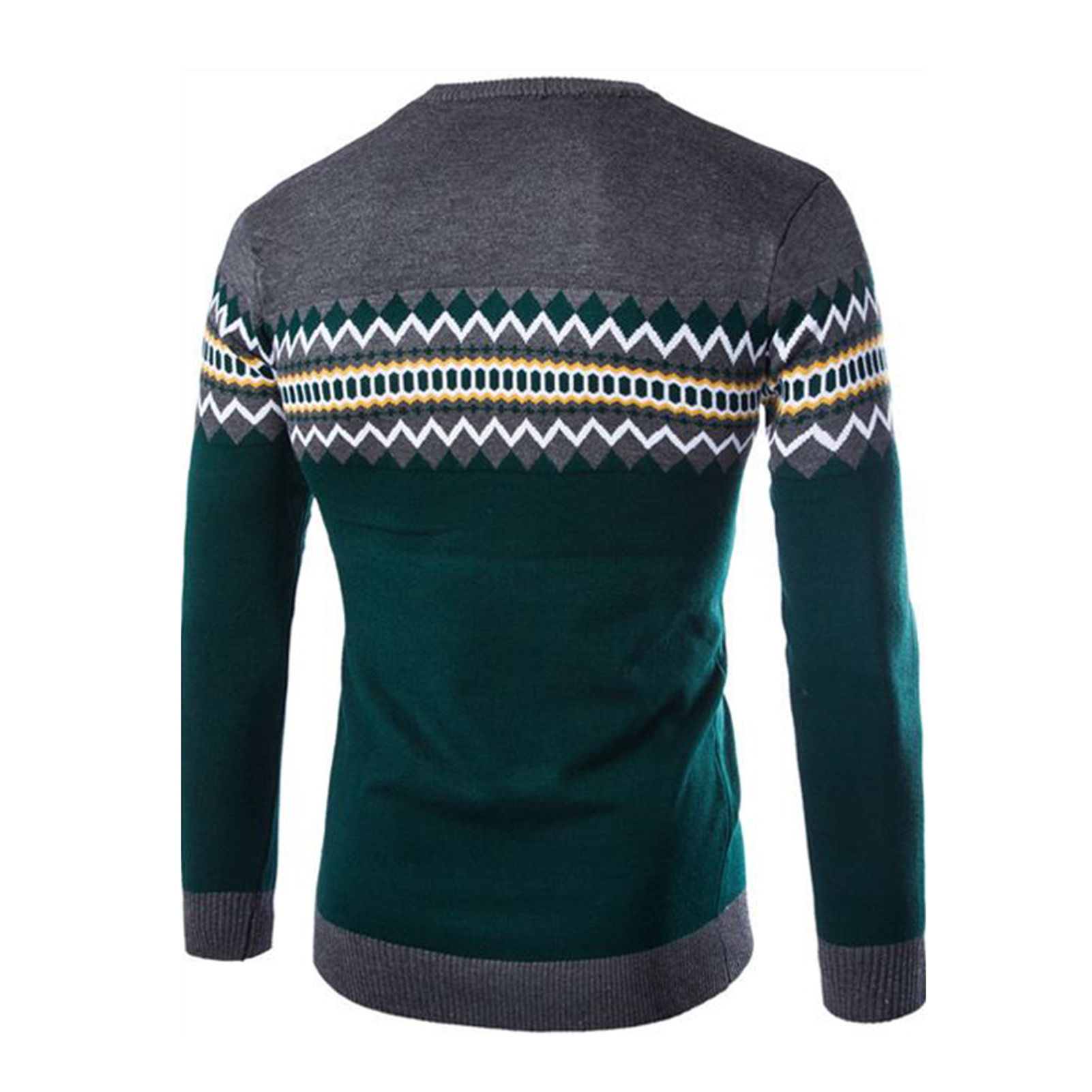 Trendy Round Neck Striped Sweater Men Loose Fit Sweater Men's Winter Sweater Classic Crew Neck Long Sleeve Thick Warm6_voghion.com