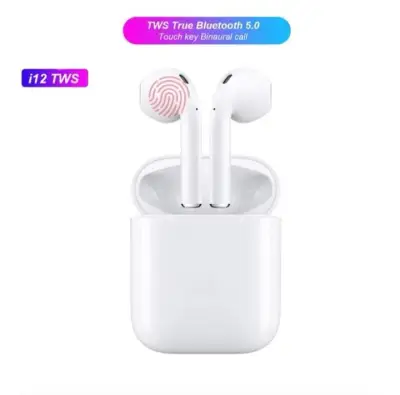 i12 tws Bluetooth Earphone Wireless earphones Touch control Earbuds 3D Surround Sound & Charging case for iPhone Android phone