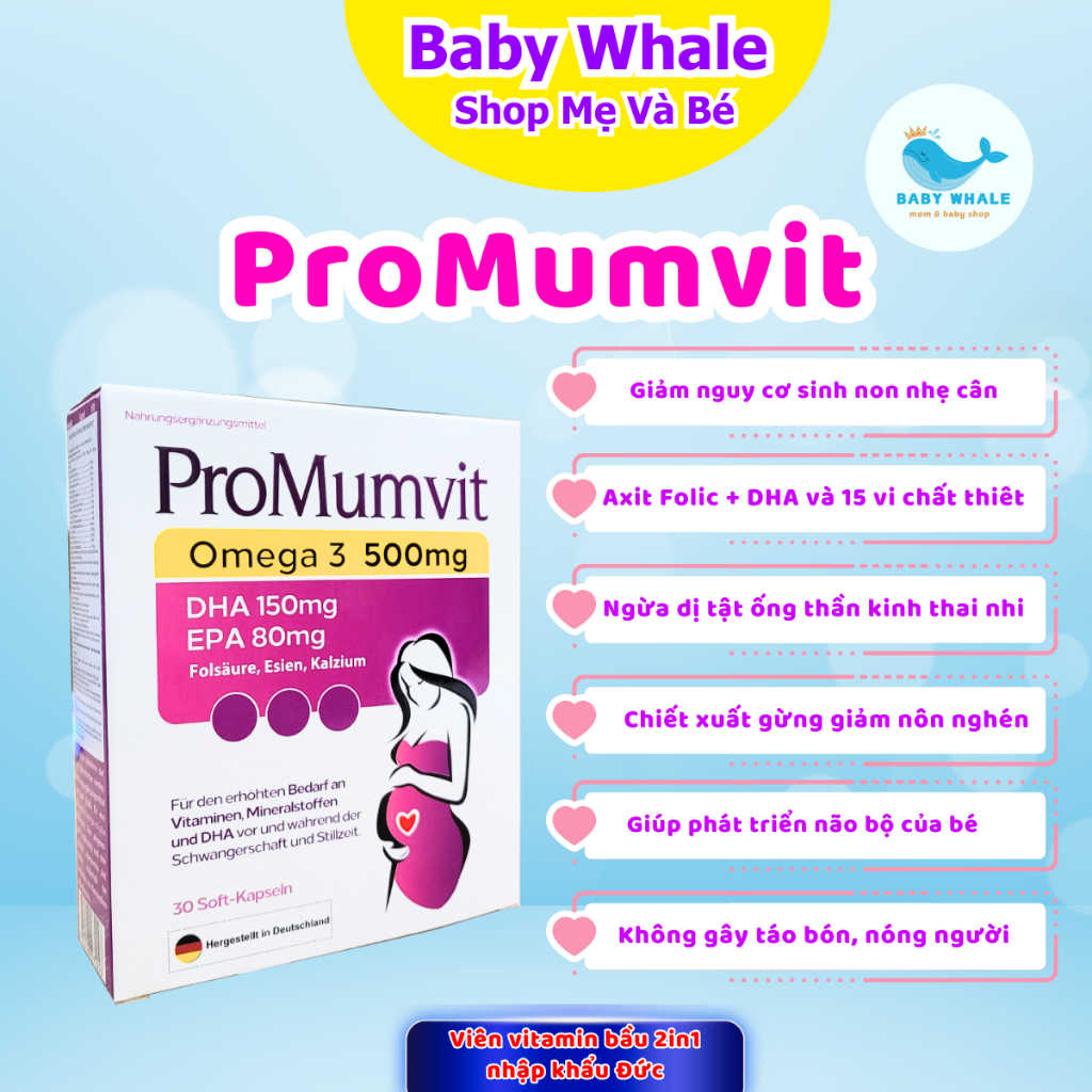 Promumvit Bổ sung Axit Folic và DHA cho mẹ bầu nhập khẩu Đức