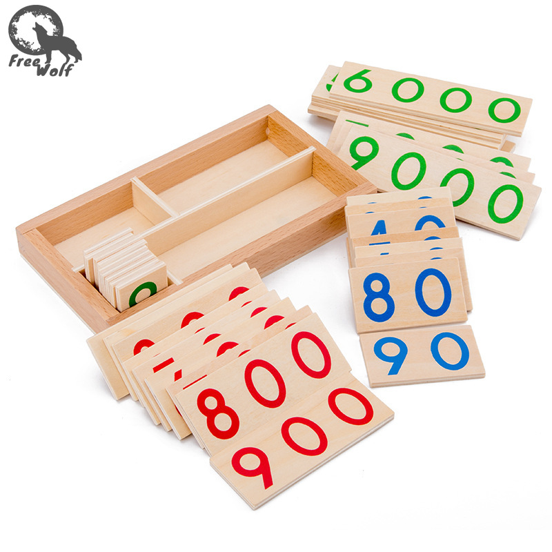 Wooden Number Cards 1-9000 Numbers Wooden Cards Math Teaching Aids Early