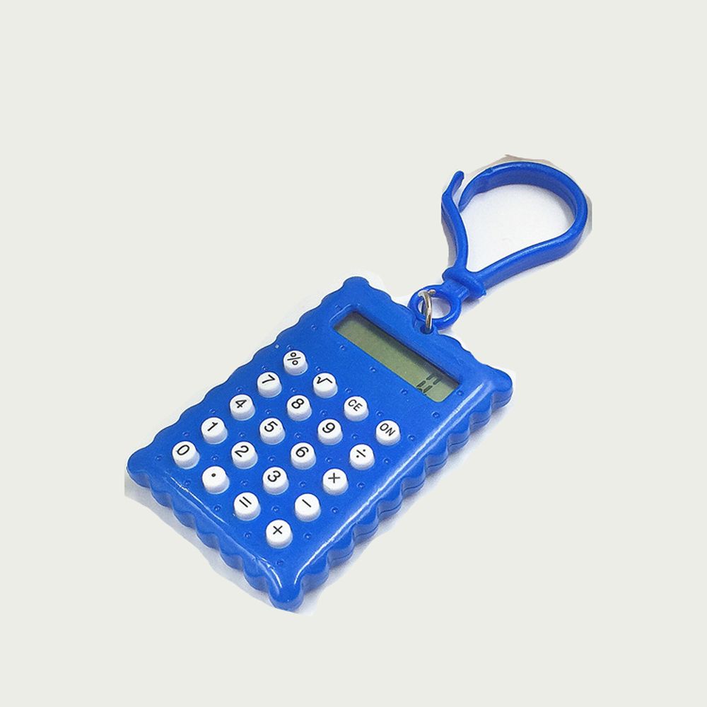GGR Sáng Tạo Xách tay Nút Pin Biscuit Shaped Keychain Sinh viên Điện tử Máy tính Keyring Biscuit Tính Hình Máy Văn phòng phẩm Máy Tính điện tử - 7