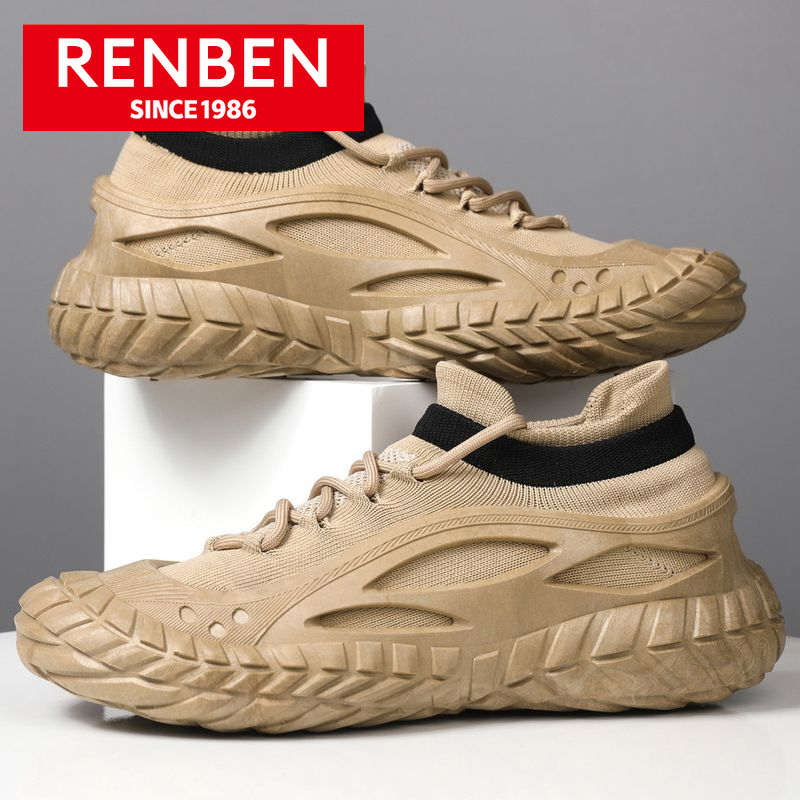 《910》RENBEN Men's Fashionable and Wearable Outdoor Casual Shoes, Everyday Joker Waterproof and Breathable