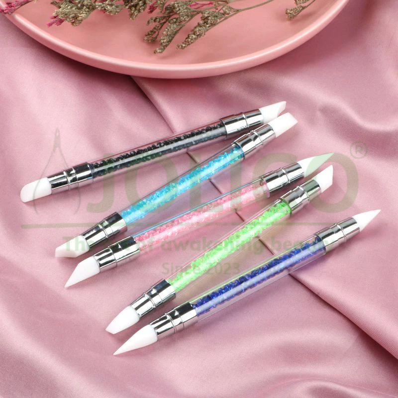 Cọ Silicon 2 Đầu Cán Xoàn Đa Năng Tạo Hình Gel, Tráng Gương, Dán Foil (Set 5 Cây)