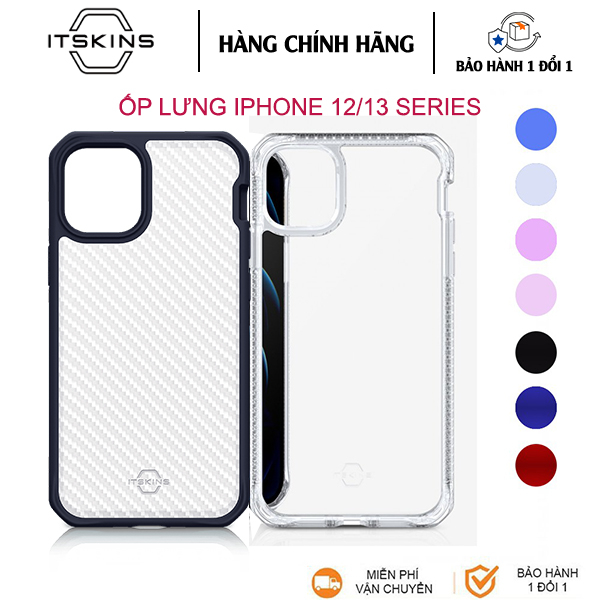 Ốp lưng iphone 12 mini/ 12/ 12 pro/ 13/ 13 pro/ 13 pro max itskins hybrid tek/ hybrid clear
