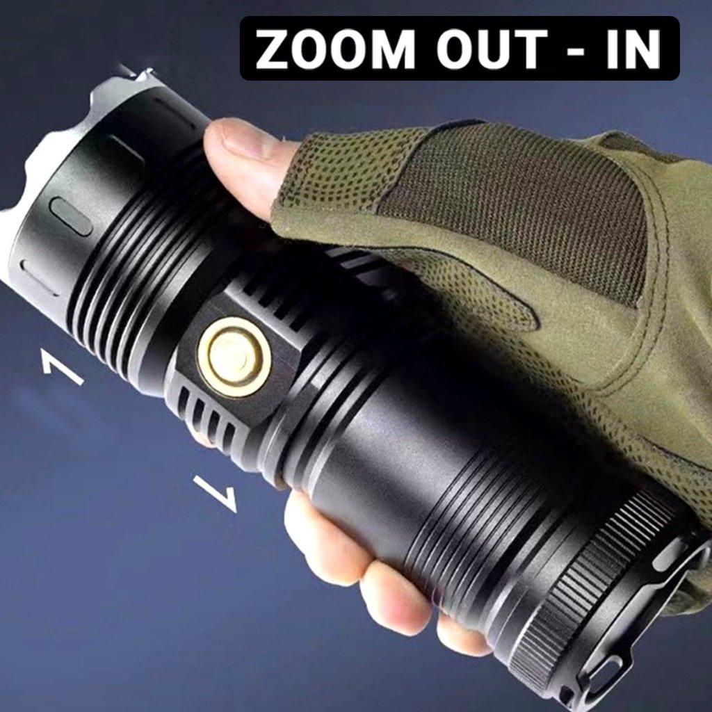  Đèn Pin Siêu Sáng KAW – Raybow 1122 Cầm Tay Có ZOOM Xa Gần Chống Nước vỏ đèn bằng hợp kim nhôm bền chắc sịn sò 