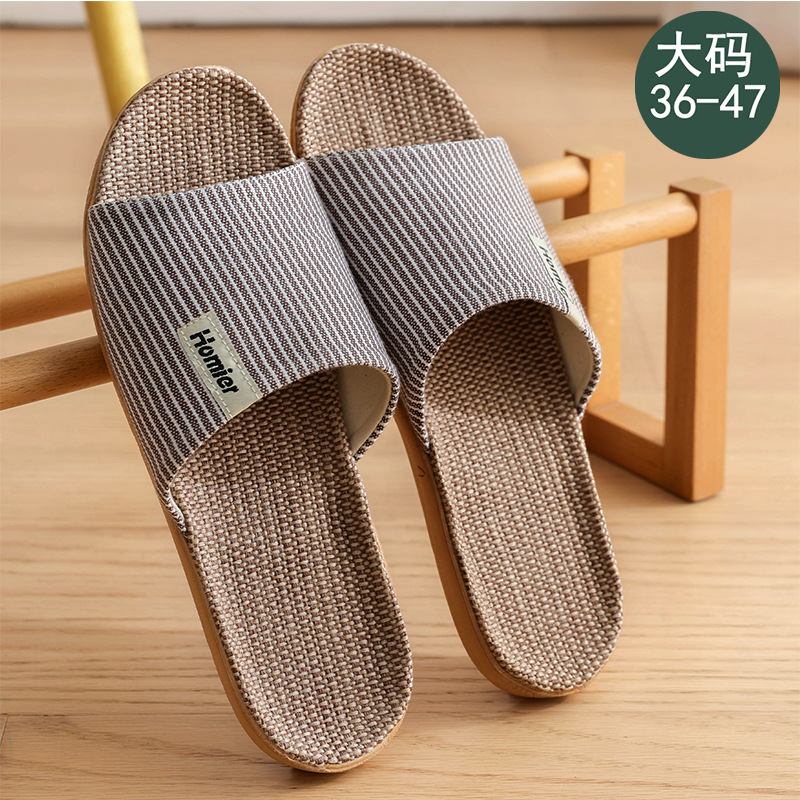 Dép Lê Vải Lanh Cho Nam Mùa Xuân Và Mùa Thu Trong Nhà Trong Nhà Im Lặng Bốn Mùa Dép Vải Cotton Và Vải Lanh Cho Nữ Mẫu Mới Mùa Đông Hè