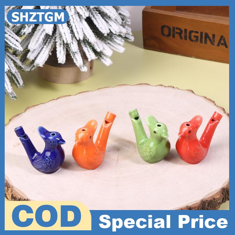 SHZTGM 1 5PCS chim còi nước âm nhạc gốm thiết lập đầy màu sắc động vật hình dạng đầu học tập tắm tiếng ồn nhà sản xuất bên ủng hộ