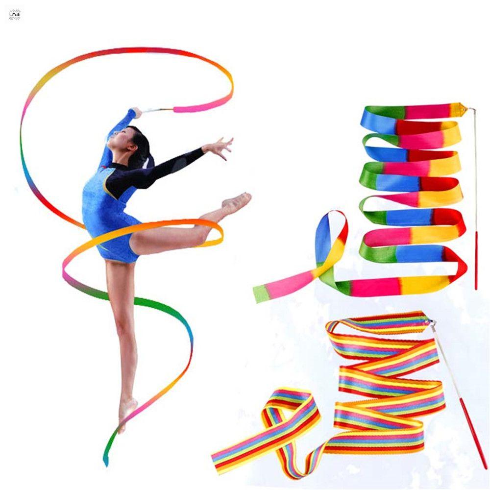 LITUILI Người lớn Đứa trẻ Vở ballet Cao thủ Nghệ thuật Thanh xoay Ruy băng thể dục Ballet Streamer Đạo cụ Khiêu vũ Gậy 4 triệu