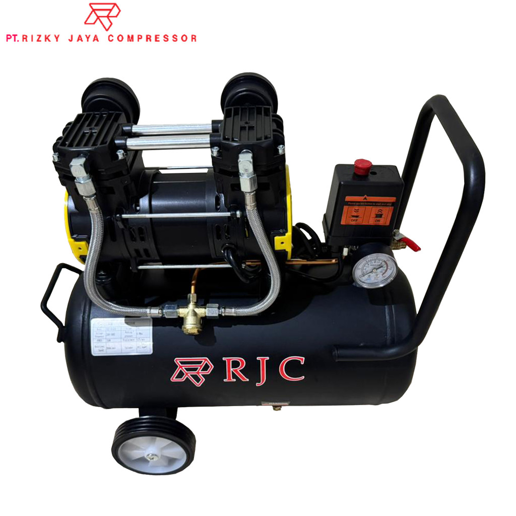 RJC Kompresor angin Oiless 1hp 24 Liter 10 Liter 750w Silent Compressor listrik 1 hp oilless Harga 840,000 rupiah*Gratis Ongkir