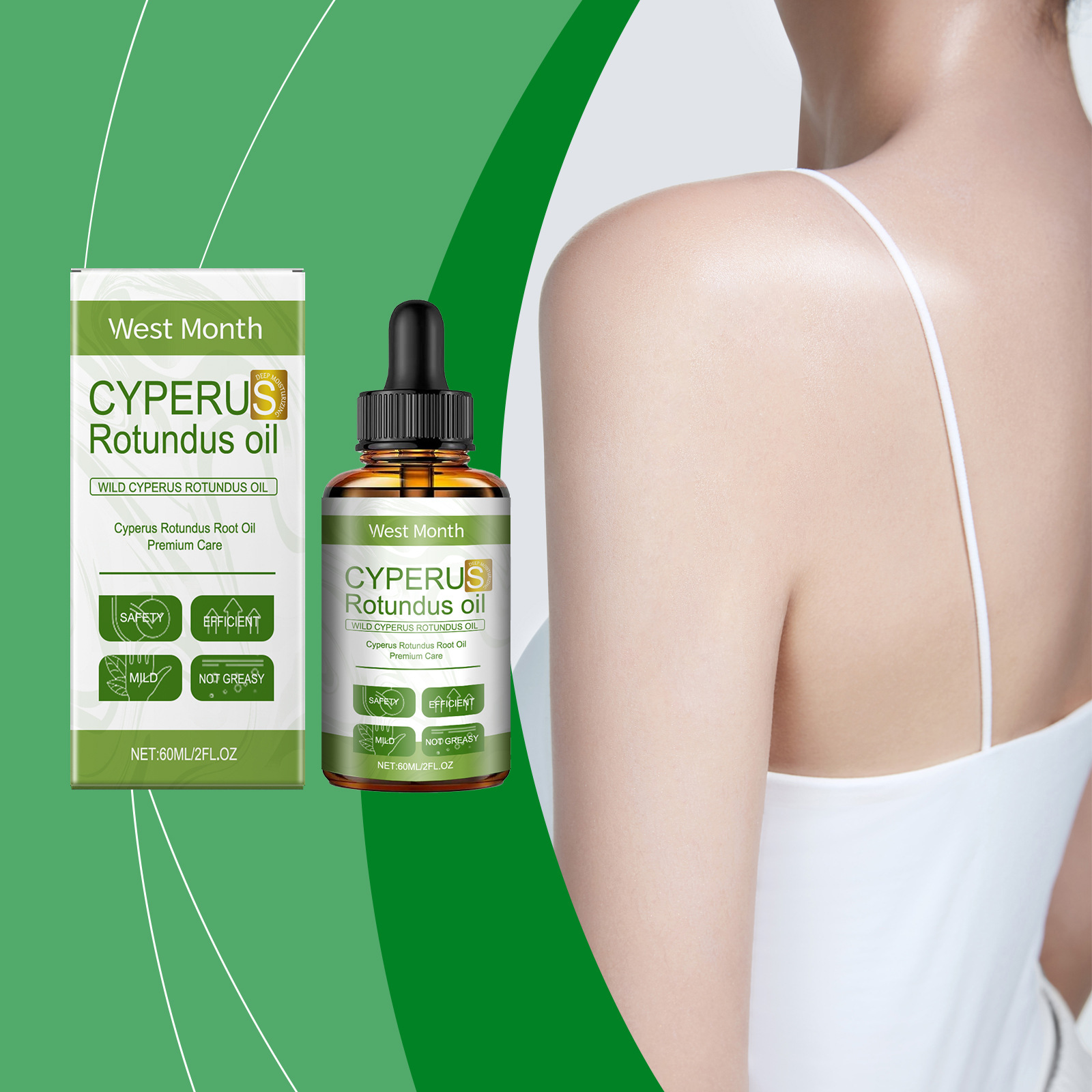 Dầu Cyperus Rotundus để loại bỏ tóc, an toàn, nhẹ, không mỡ, Tinh dầu loại bỏ tóc cơ thể, Chăm sóc nhẹ nhàng cho cơ thể, Dầu làm ẩm da mịn, 100% dầu Síp tự nhiên, Giảm sự phát triển tóc, làm dịu da