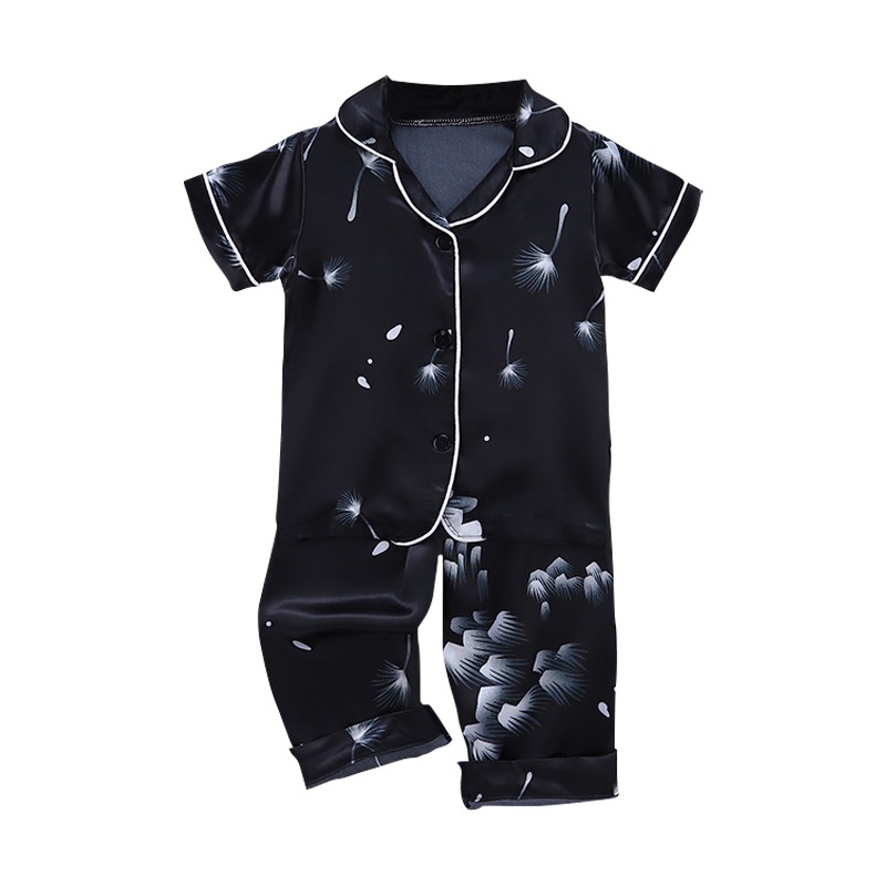 Ready Stock Baby Pajamas Kids Girls Boys Sleepwear Set Short Sleeve Tops+Night Pants 2PCS Terno