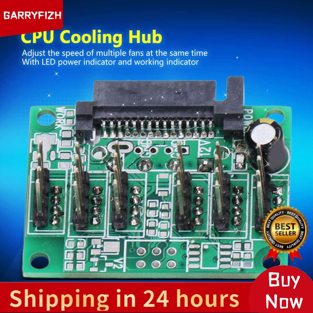 GARRYFIZH Fan Hub SATA Power Input 3mm Mounting Holes 12V 10A CPU Cooling Hubs Easy To Adjust for Chassis Heat Dissipation Auxiliary ราคา 105 บาท*ส่งฟรี