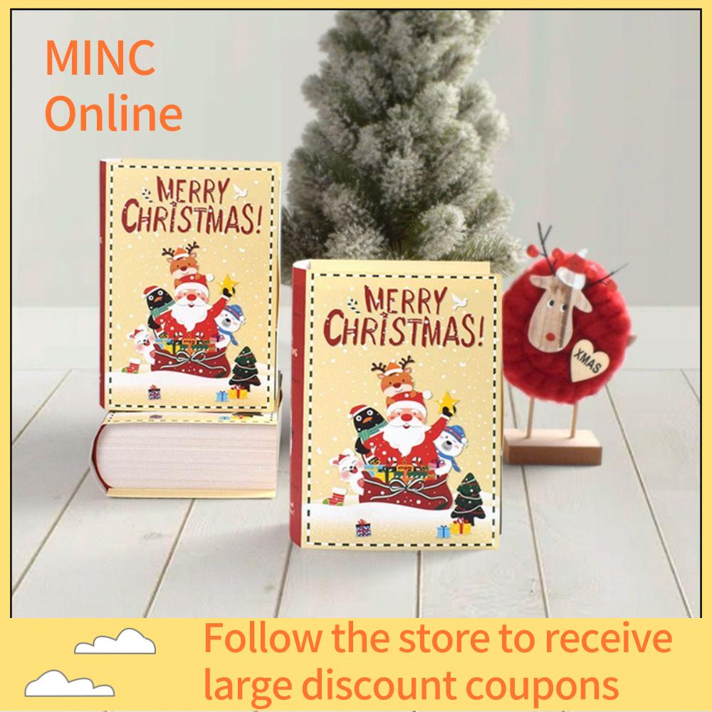 MINC ONLINE 5pcs Tiệc giáng sinh năm Hộp kẹo giáng sinh vui vẻ Navidad Noel Trang trí nhà cửa Hộp đóng gói hình sách Hoạt hình Quà Tặng trẻ em Bao bì Quà Tặng Trang trí tiệc