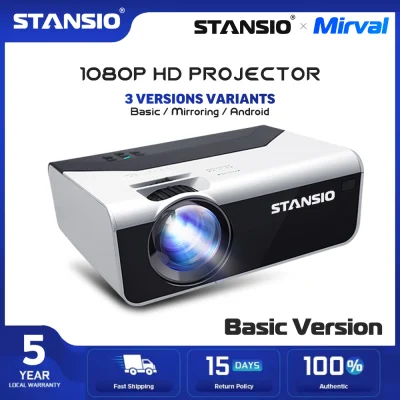 STANSIO Y2 Android System WiFi Wireless Mirroring LED Portable 4K Projector Mini for Phone 1080P Movie Video 4000 Lumens Projectors