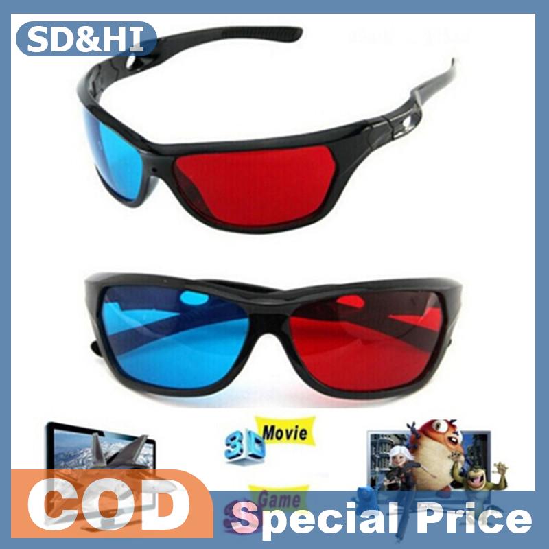 SD&HI 3D Glasses Red Blue Black Frame For Dimensional Anaglyph TV Movie DVD Game Presyo 62 Piso*Libreng Shipping