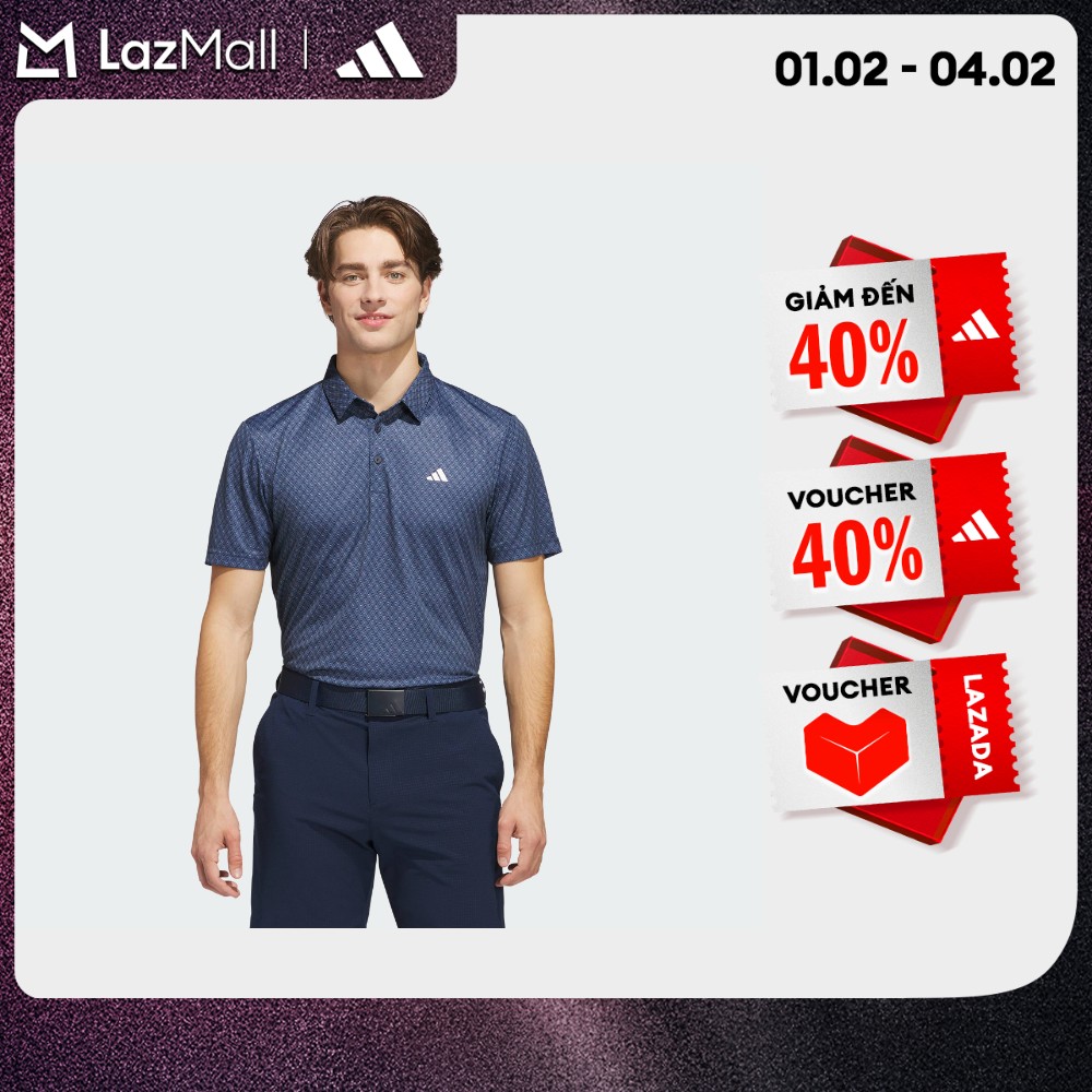 [CHỈ 1-10.2-VOUCHER 35%] adidas Đánh gôn Áo Polo Phủ Họa Tiết Core Nam Màu xanh da trời JF8852