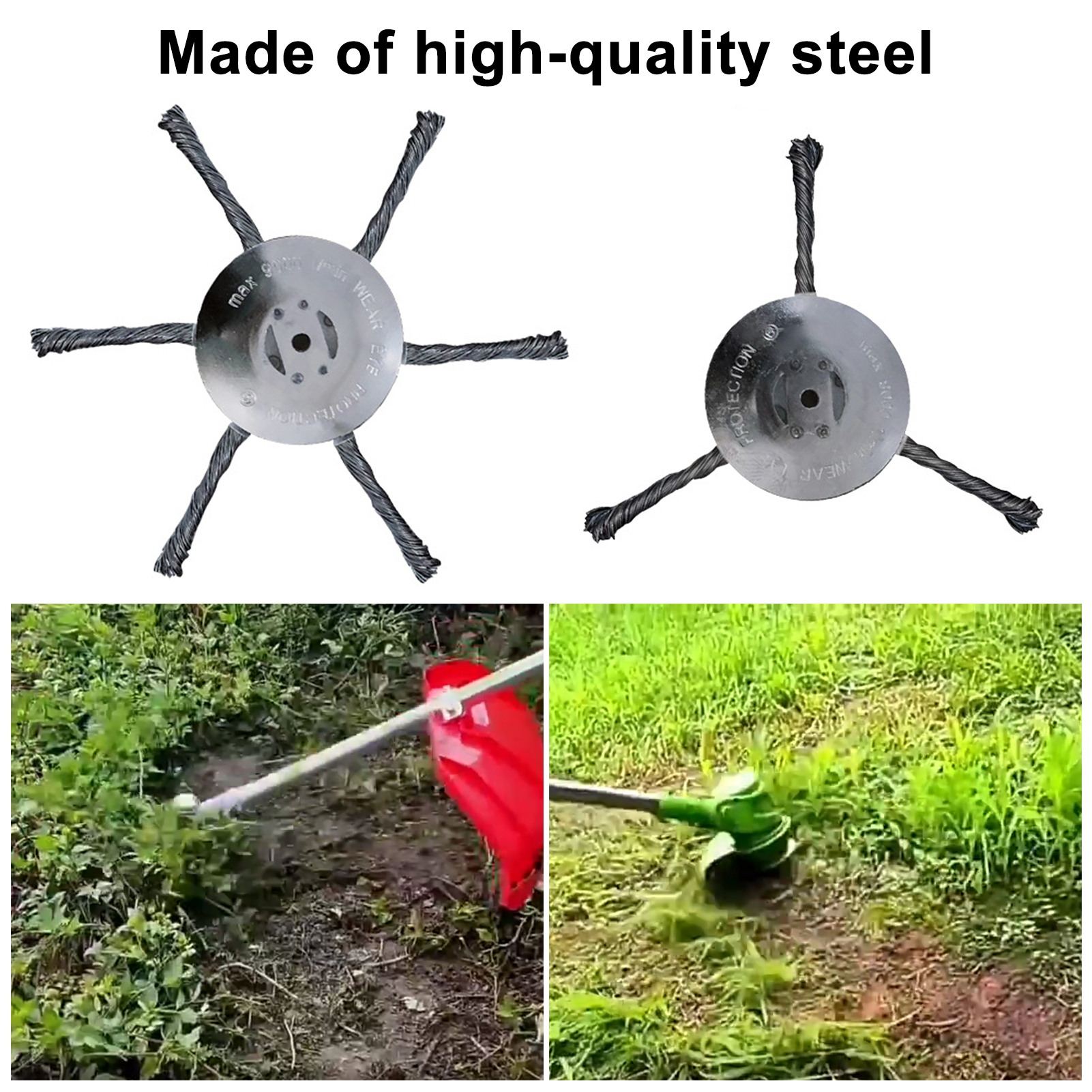 High-quality Steel Trimmer Head Wear-resistant Trimmer Attachment 6 Inch Steel Wire Trimmer Head Weed Eater Blade Replacement for Lawn Mower Top ราคา 123 บาท*ส่งฟรี