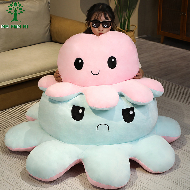 NA FEN AI Cute Reversible Octopus Plush Toy Double-Sided Flip Emotion Stuffed Animal ราคา 156 บาท*ส่งฟรี