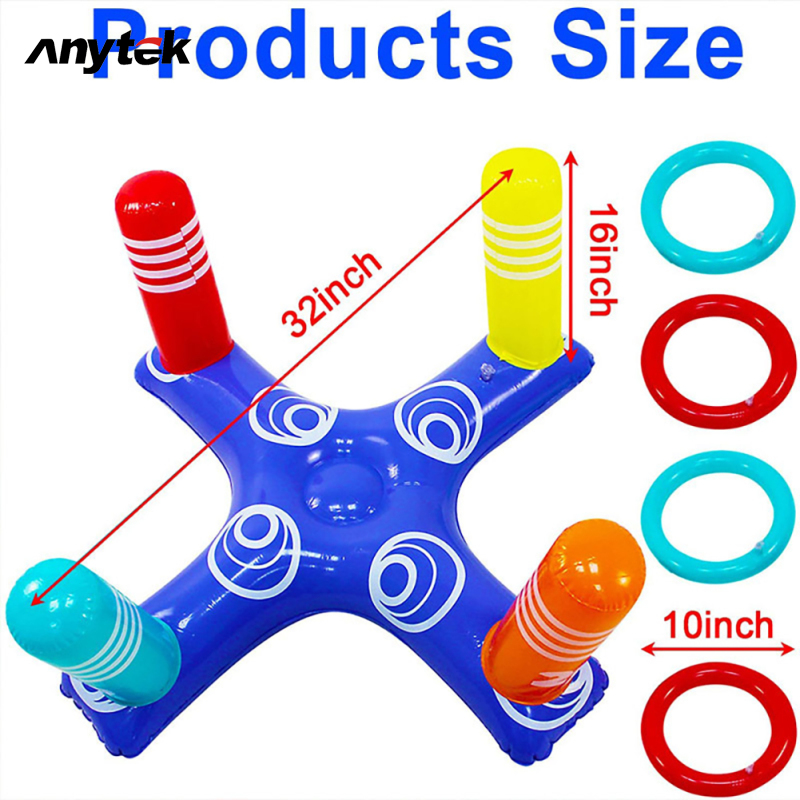 Inflatable Pool Ring Toss Games Kit With Rings Multiplayer Pool Throwing Game Kids Family Water Fun Beach Party Toys ราคา 134 บาท*ส่งฟรี